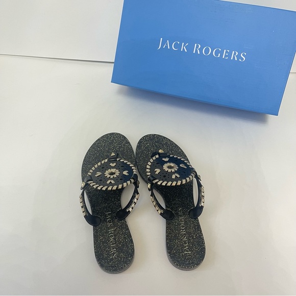 Jack Rogers Georgia Glittery Jelly Thong  Sandals - New In Box - Picture 13 of 17